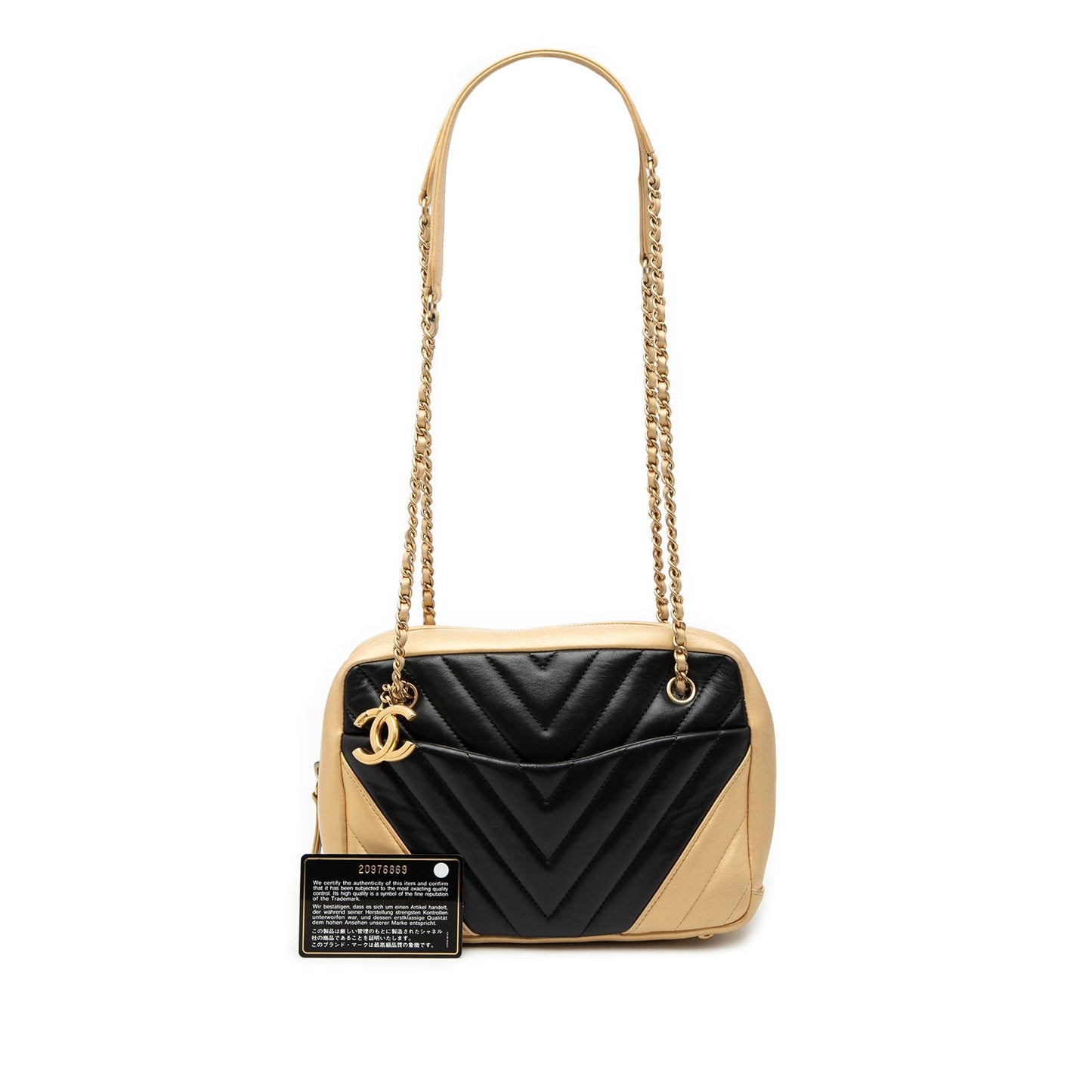 CC Chevron Lambskin Camera Shoulder Bag
