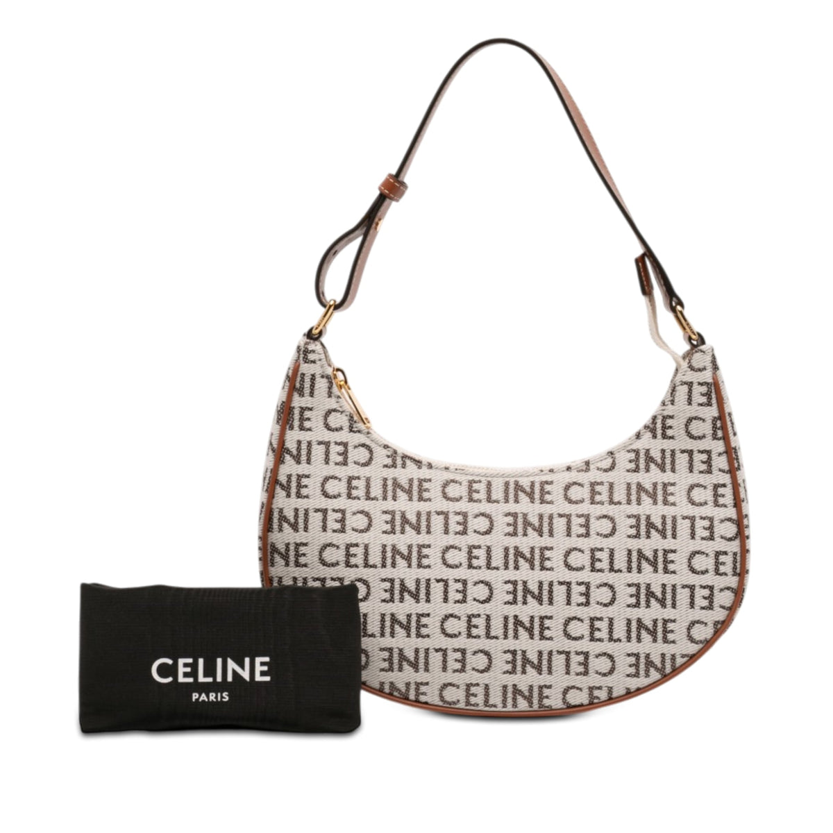 Celine Medium Canvas Logo Ava Shoulder Bag