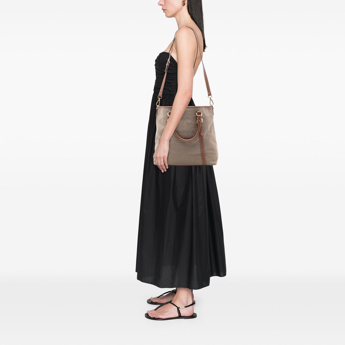 Prada Canvas Canapa Logo Satchel