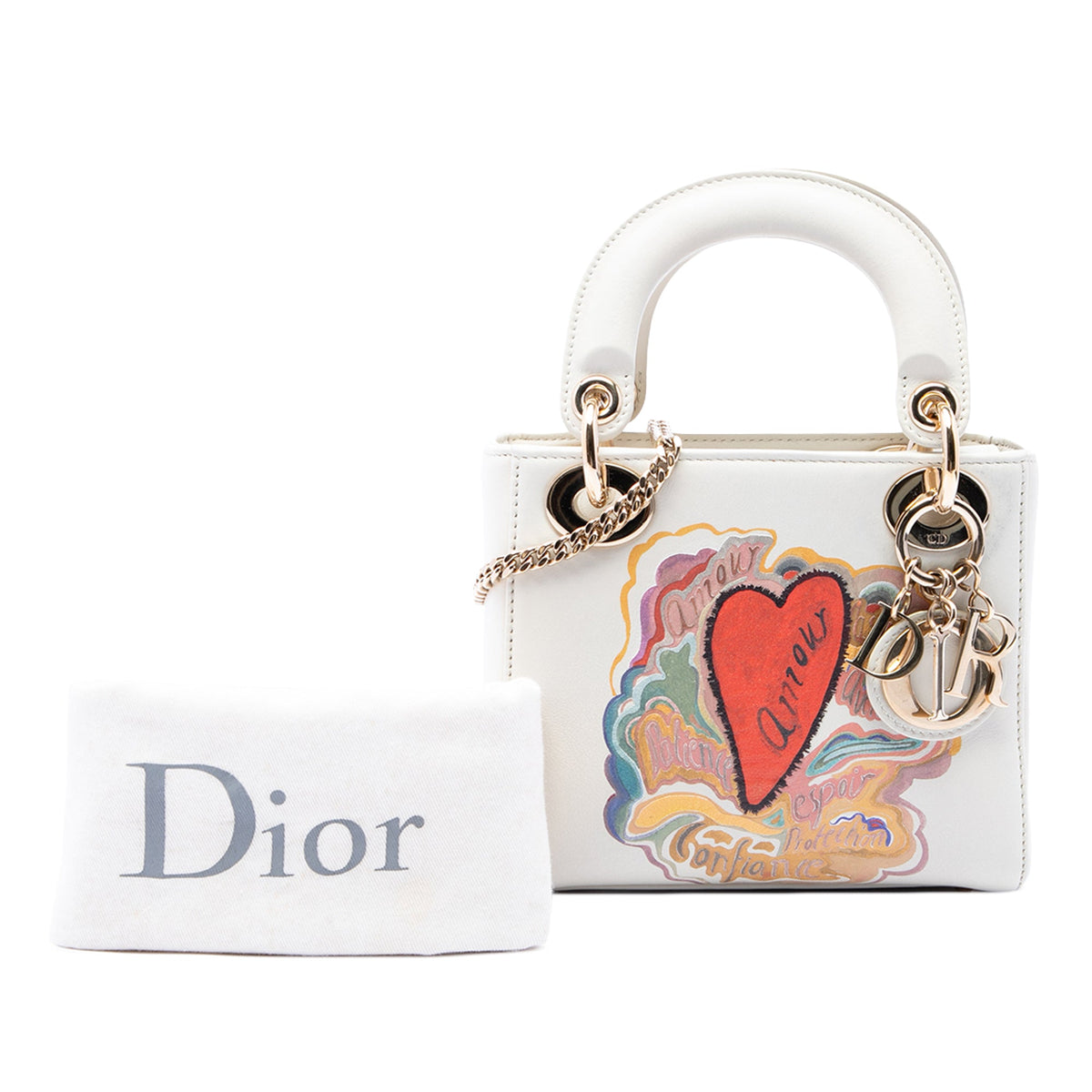 Dior DiorAmour Niki De Saint Phalle Mini Calfskin Lady Dior — White