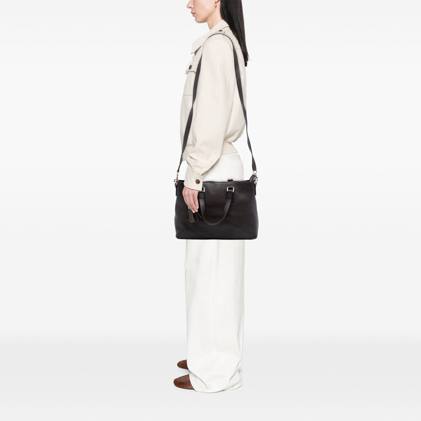 Gucci Leather Bamboo Tassel Satchel