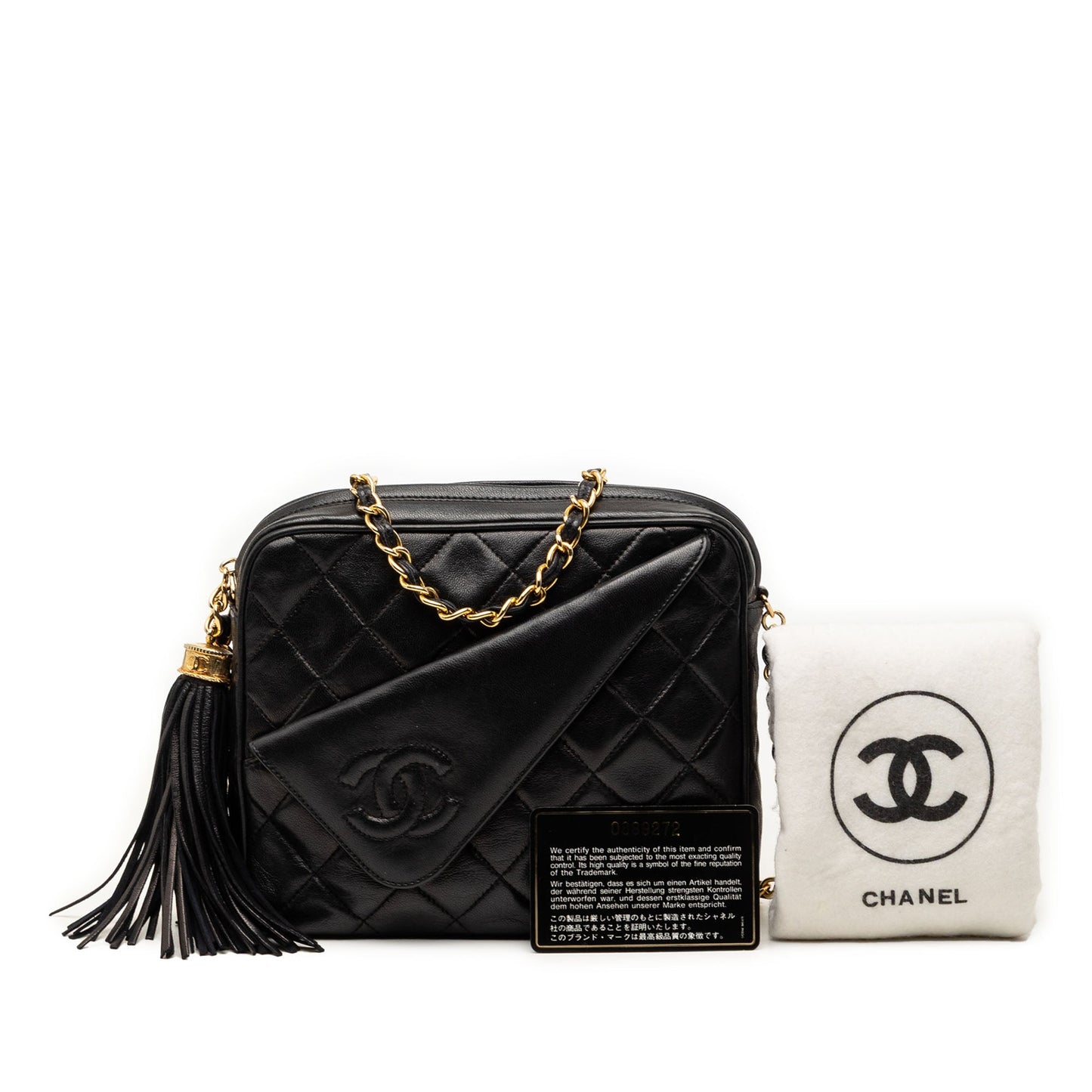 Mini CC Quilted Lambskin Tassel Camera Bag