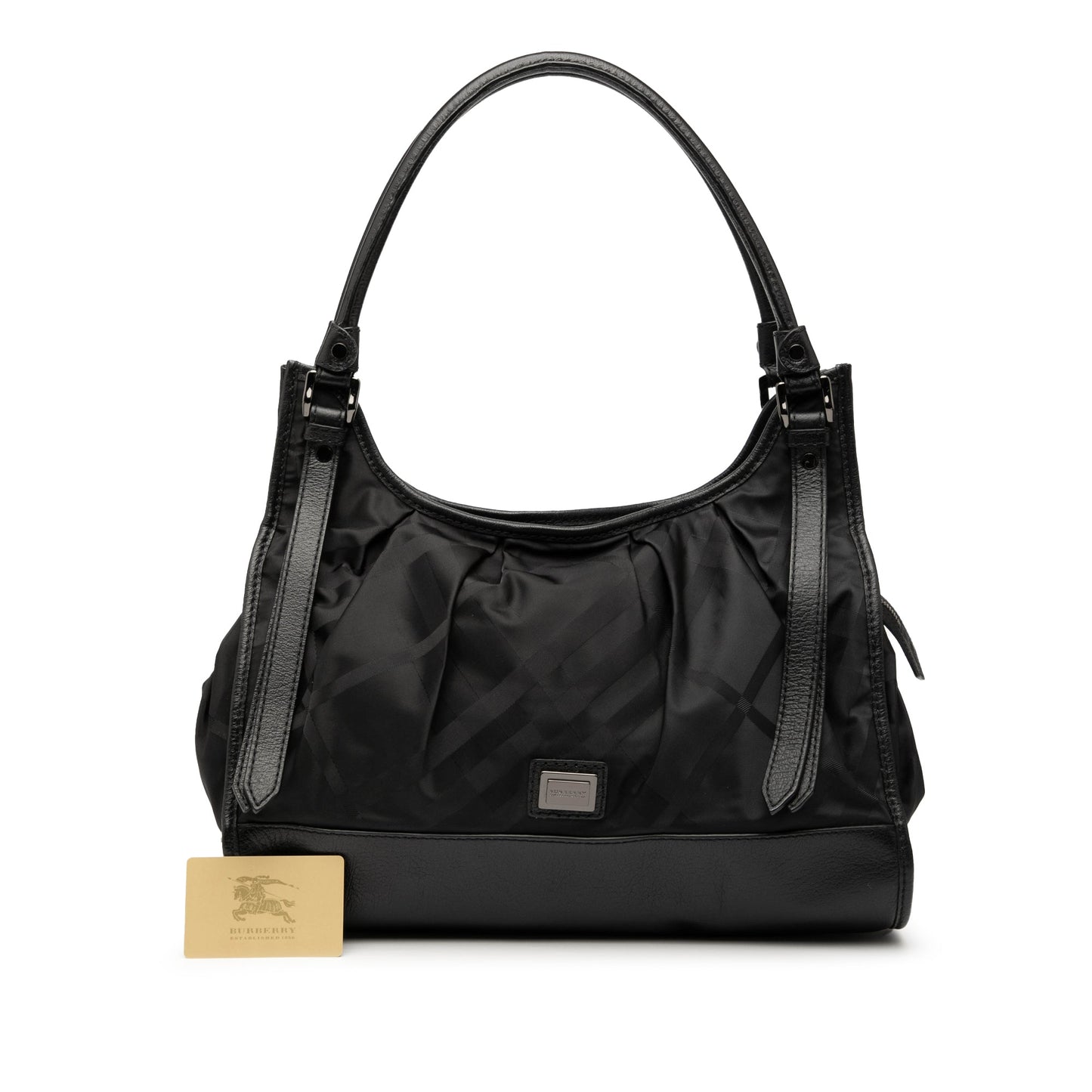 Burberry Tonal Check Nylon Shoulder Bag