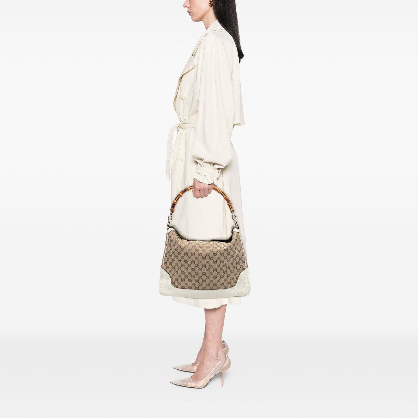Gucci GG Canvas Bamboo Diana Satchel