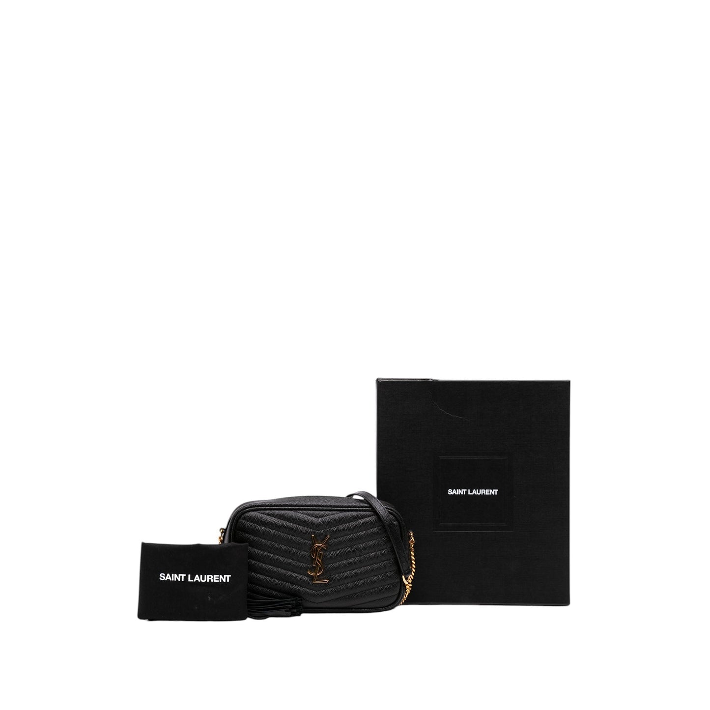 Saint Laurent Mini Grain de Poudre Chevron Monogram Lou Camera Bag