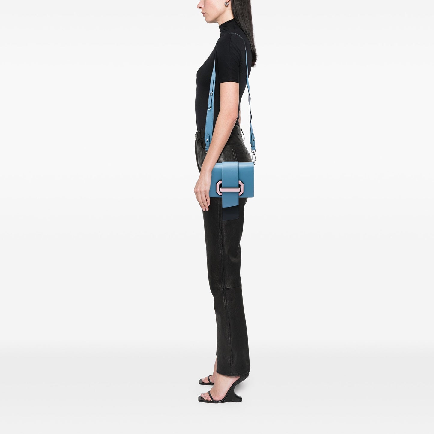 Prada City Calf Plex Ribbon Crossbody