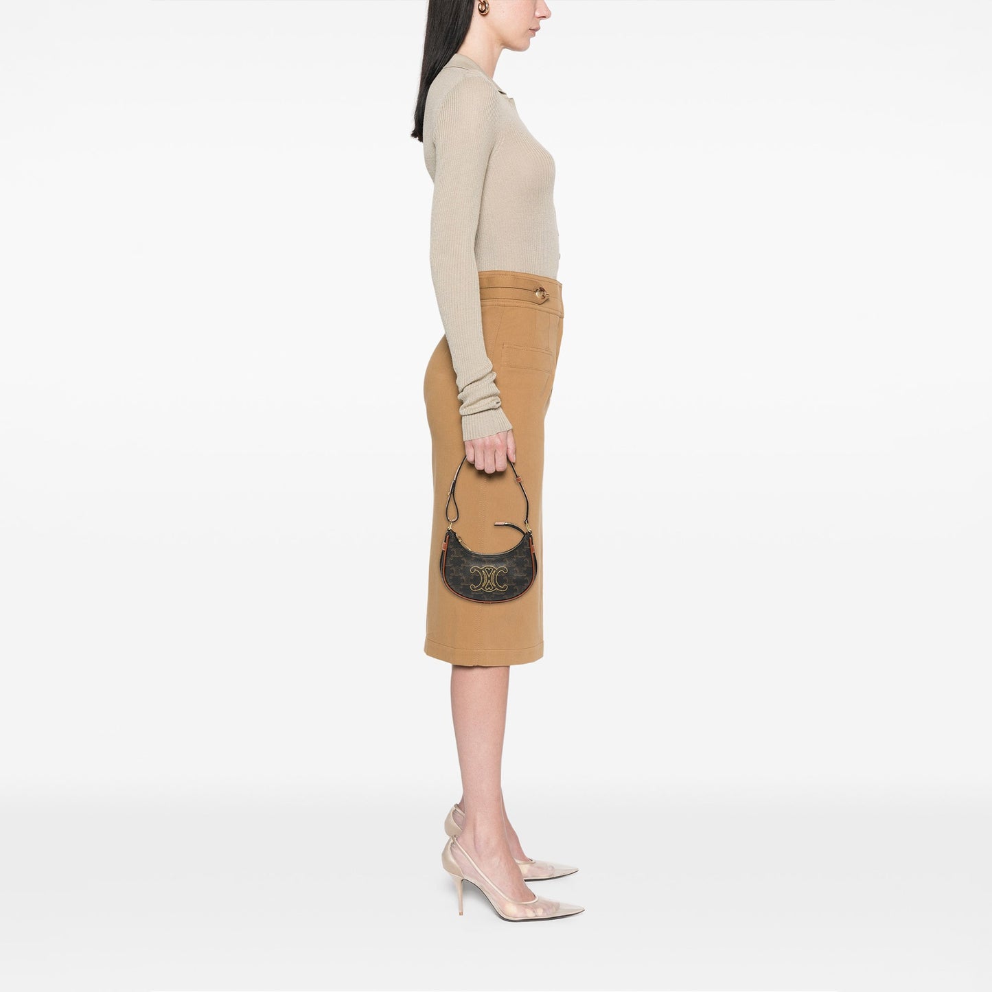 Celine Mini Triomphe Coated Canvas Ava Shoulder Bag