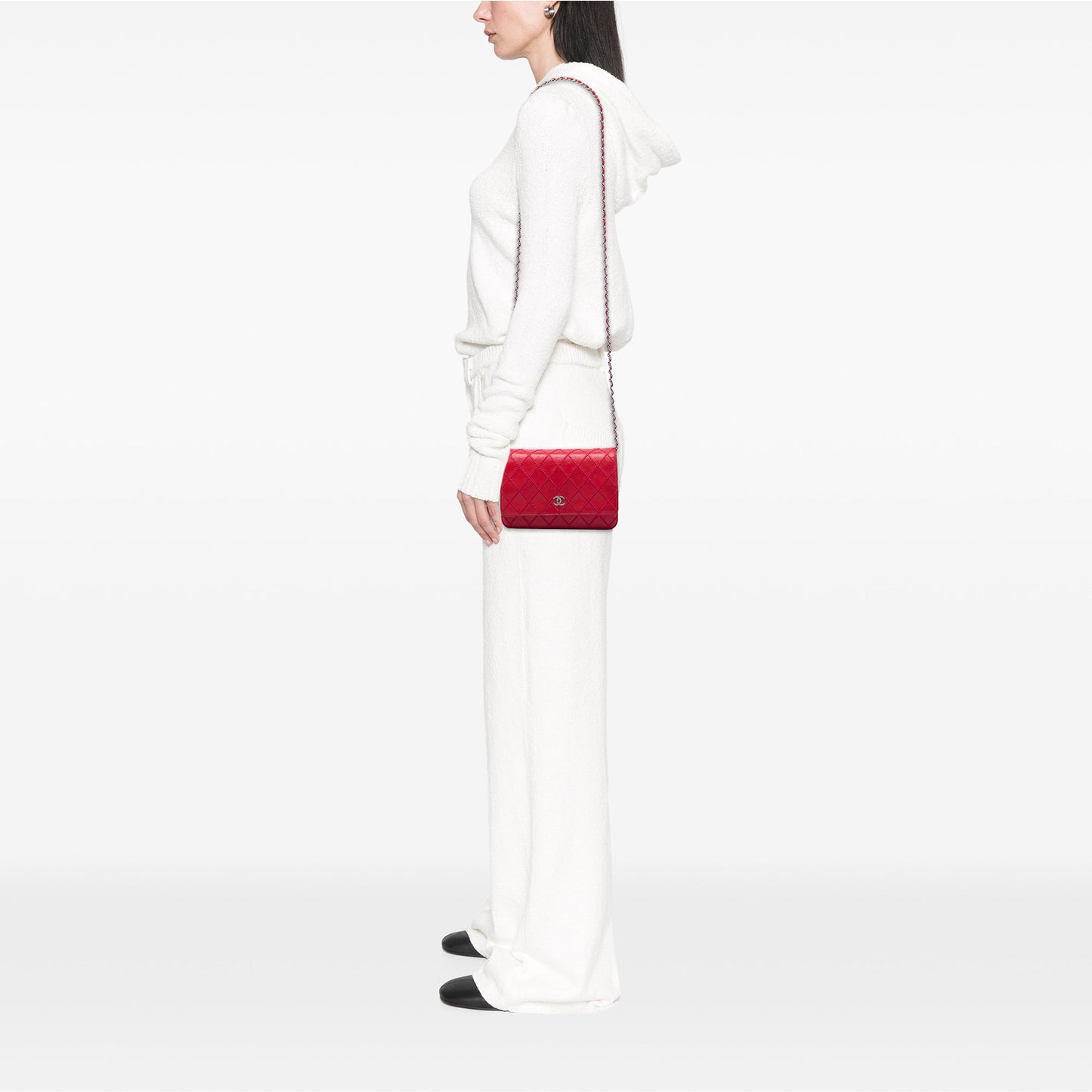 Chanel CC Lambskin Wild Stitch Wallet on Chain
