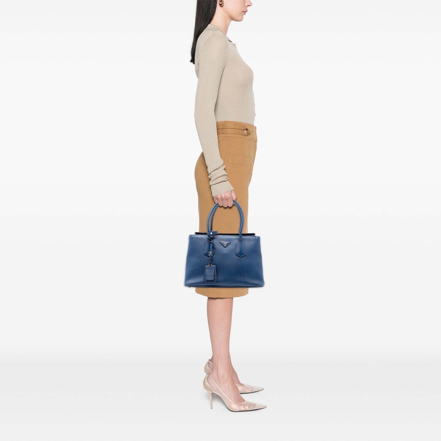 Prada Saffiano Cuir Turnlock Twin Satchel