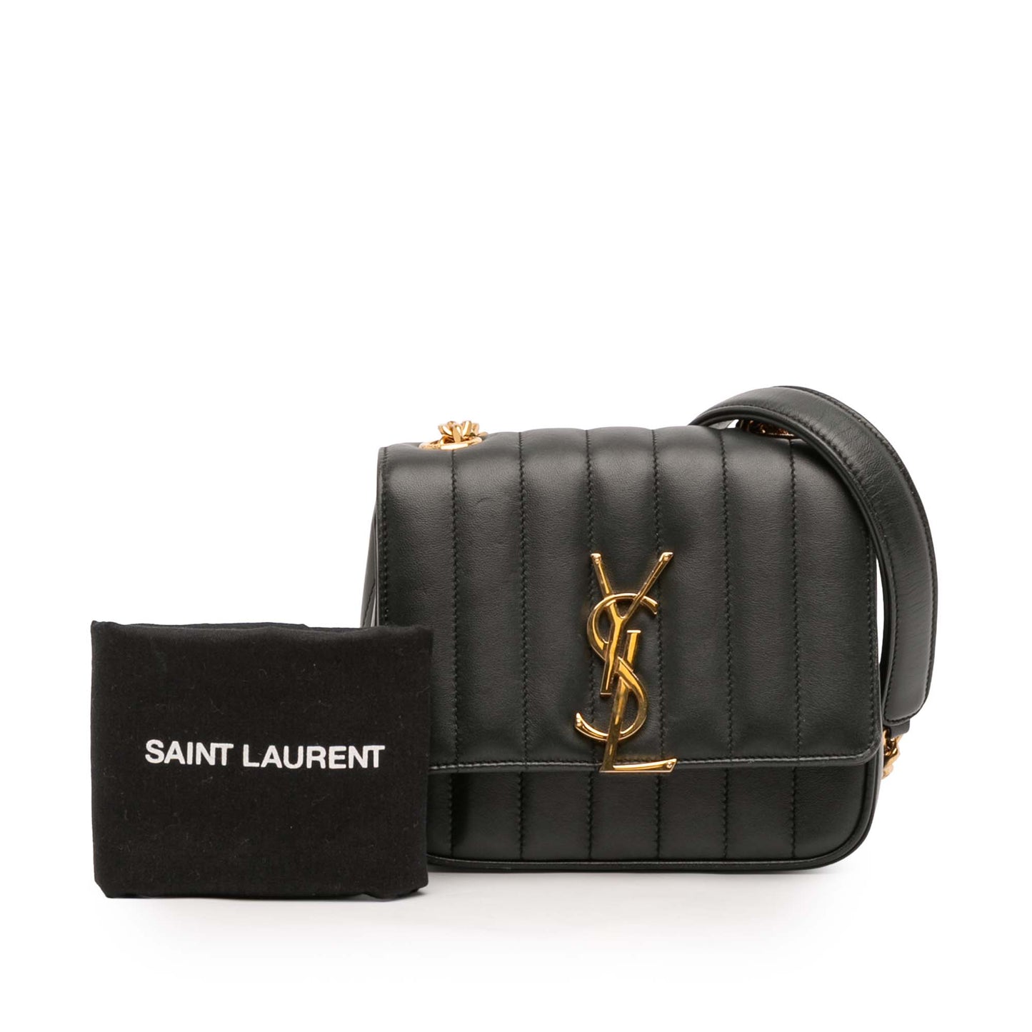 Saint Laurent Small Lambskin Monogram Vicky Chain Bag