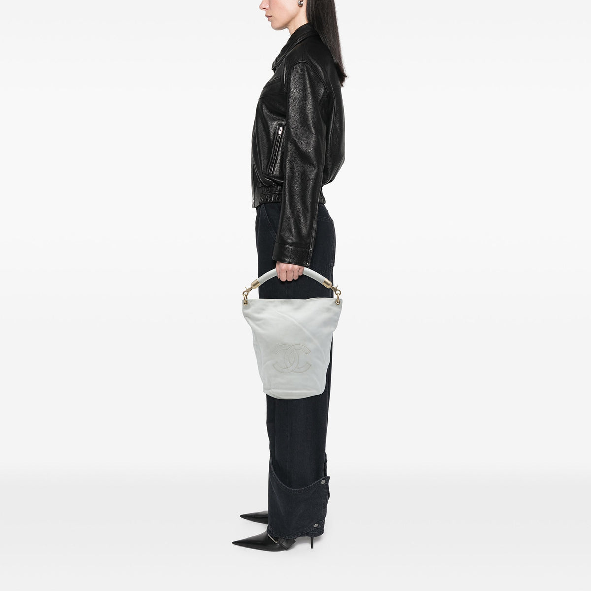 Chanel CC Calfskin Bucket Bag