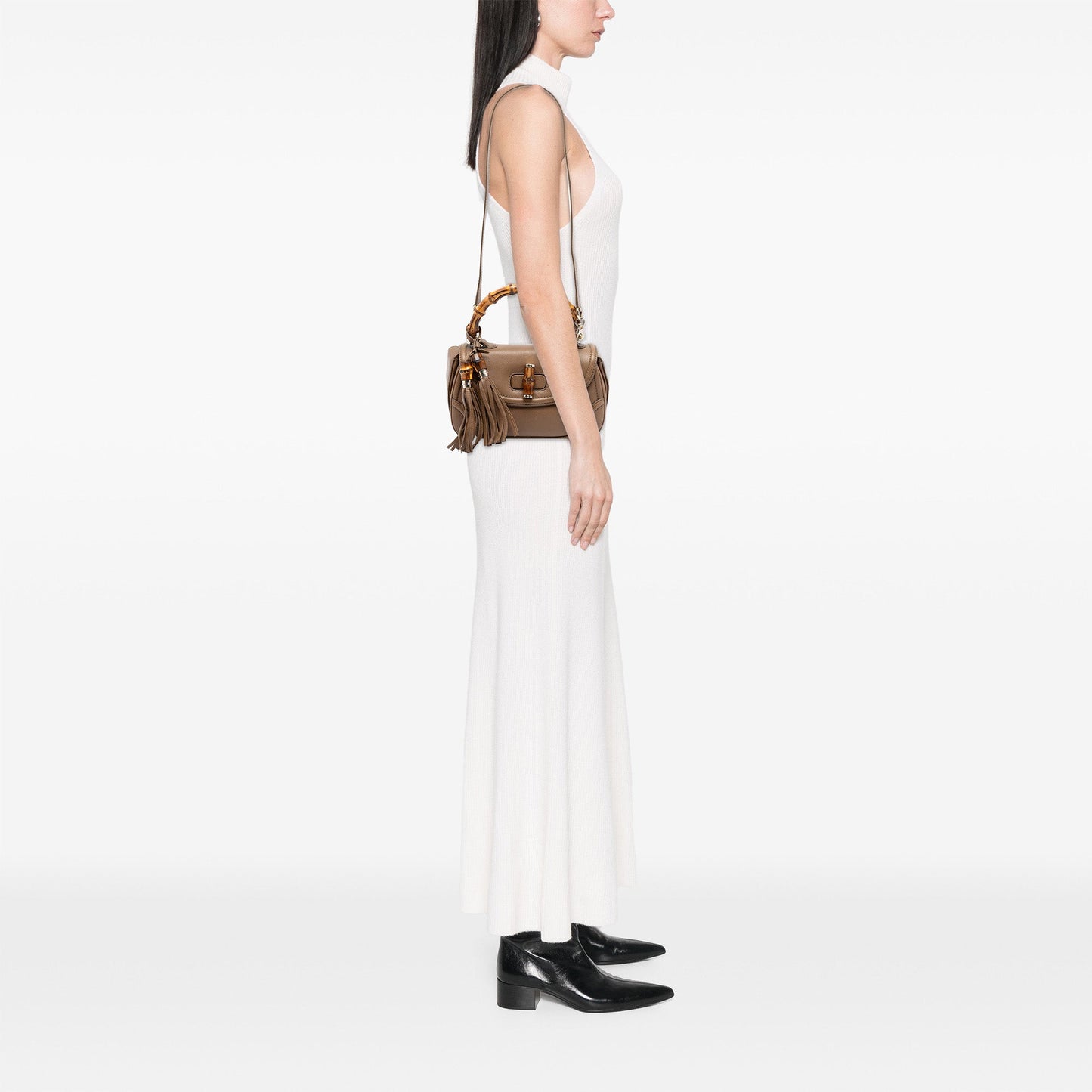 Gucci Medium Calfskin New Bamboo Top Handle Bag