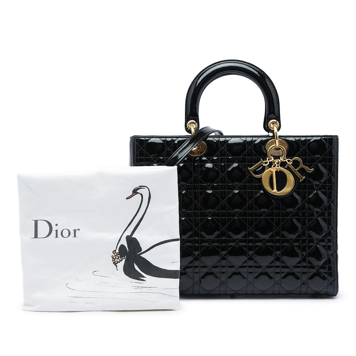 Dior Large Patent Cannage Lady Dior