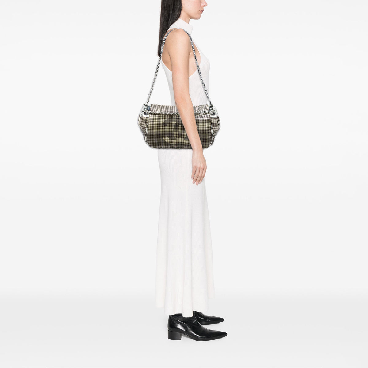 Chanel Metallic Perforated Lambskin Hollywood Accordion Flap