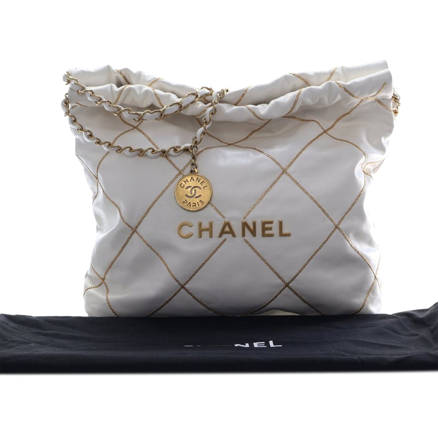 Small Quilted Shiny Calfskin Chain 22 Handbag