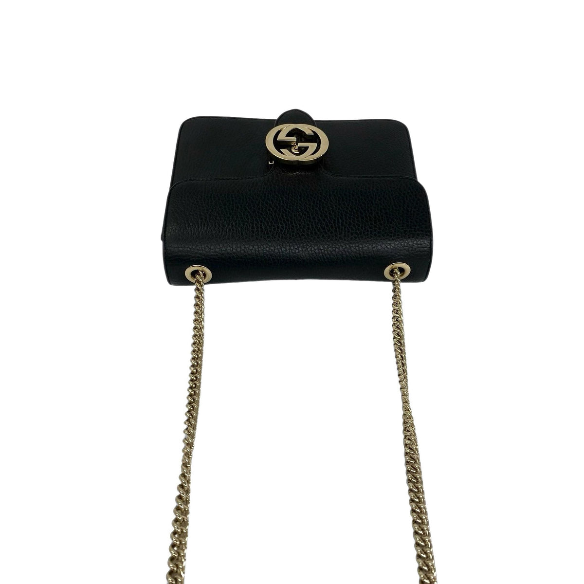 Gucci Small Dollar Calfskin Interlocking G Crossbody — Black