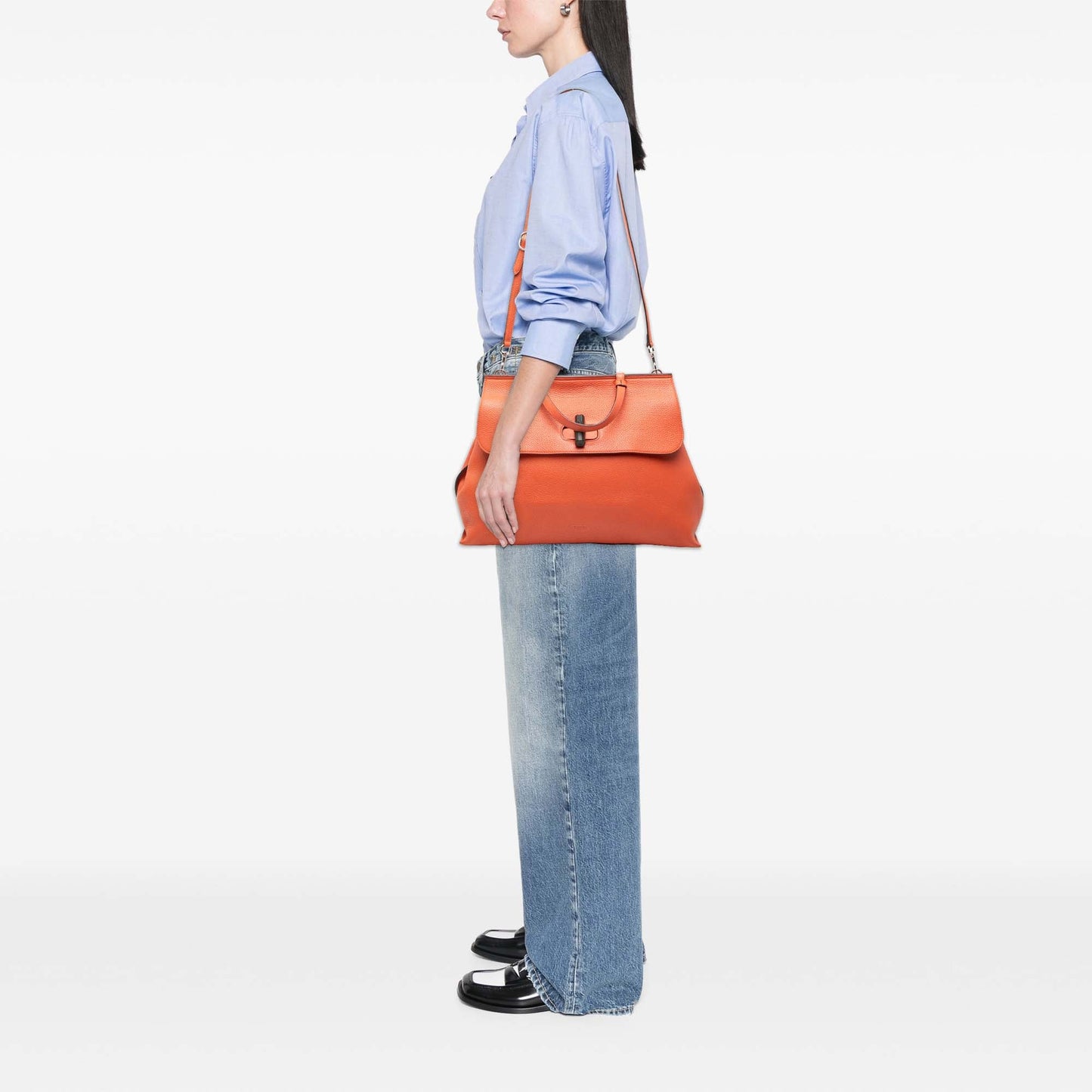 Gucci Large Leather Bamboo Daily Satchel