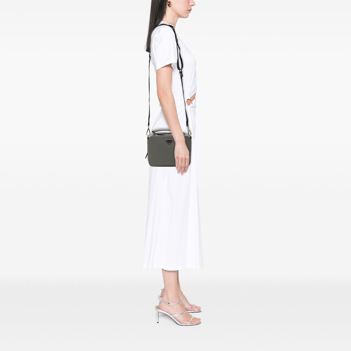 Prada Medium Saffiano Brique Bag — Gray