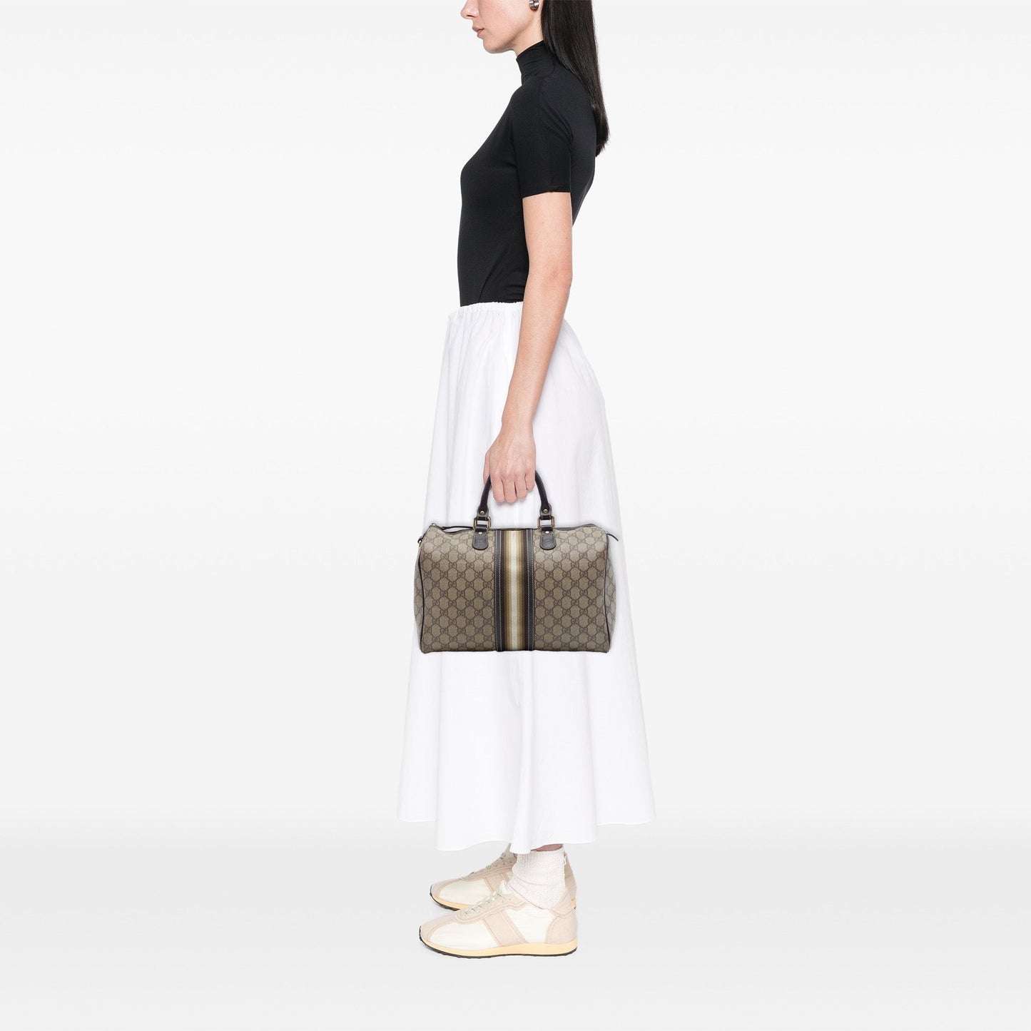 Gucci Medium GG Supreme Joy Web Boston Bag