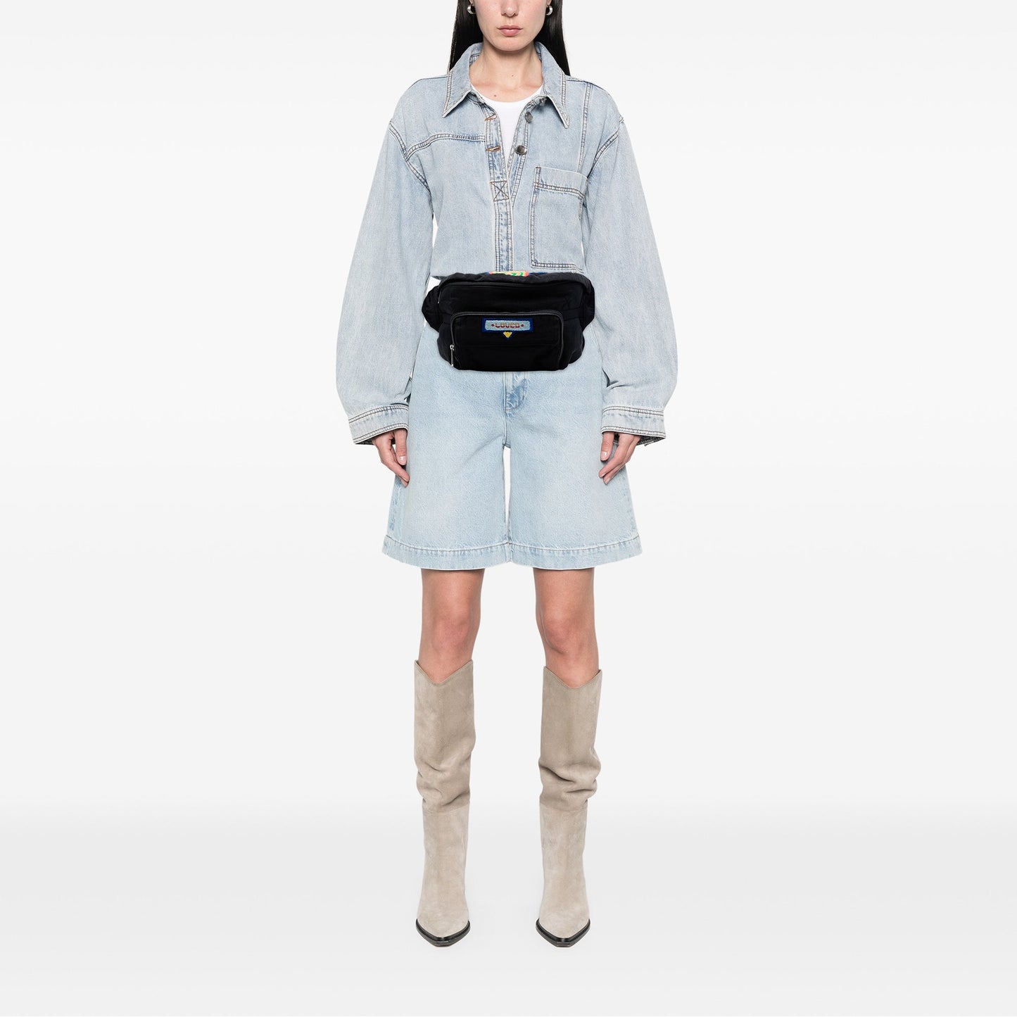 Nylon 80s Patch Convertible Belt Bag