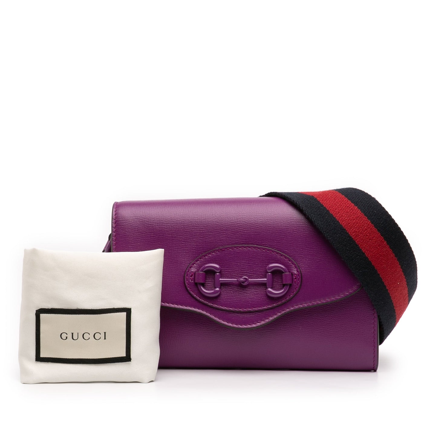 Gucci Mini Leather Horsebit 1955 Web Crossbody