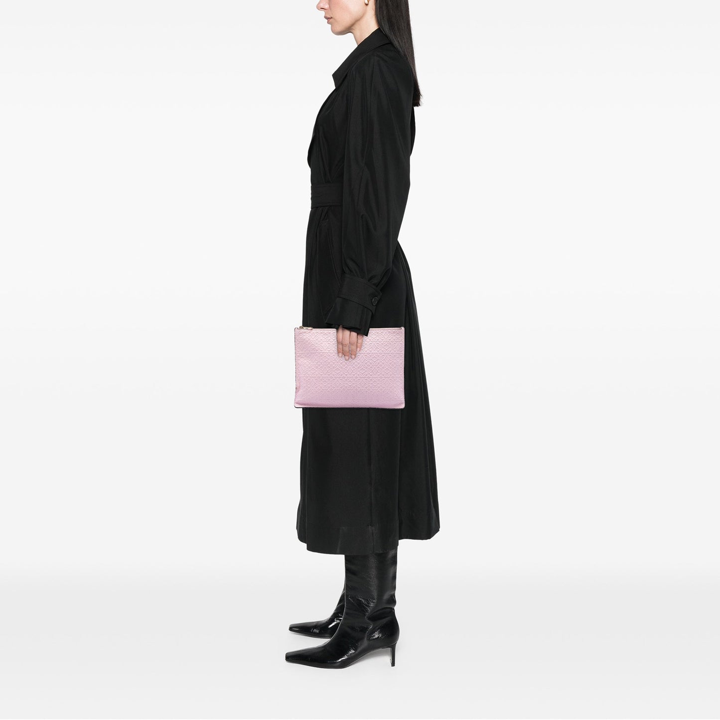 LOEWE Embossed Anagram Calfskin Repeat Pouch