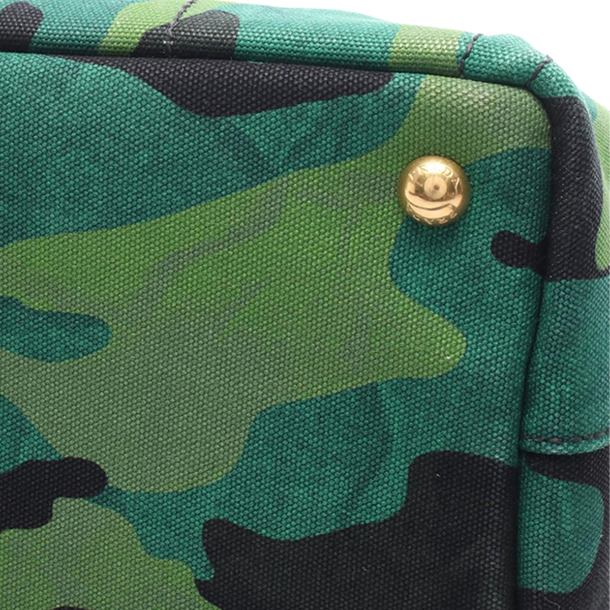 Prada Small Canvas Canapa Logo Camouflage Tote