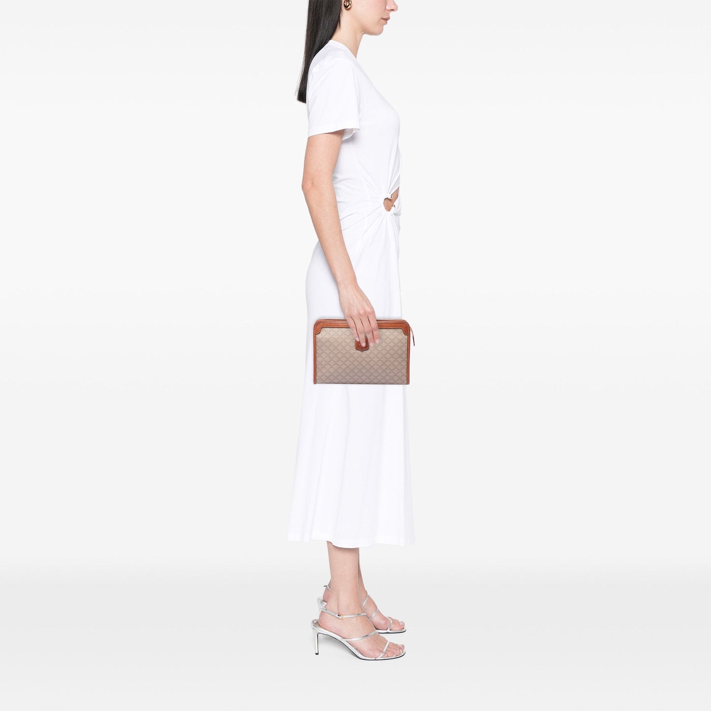 Celine Macadam Coated Canvas Clutch