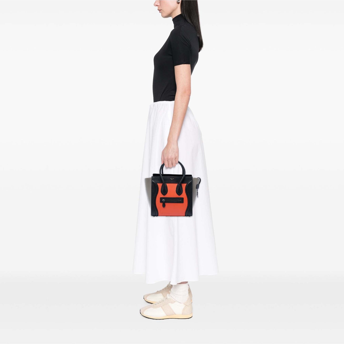 Celine Micro Tricolor Leather Luggage Tote