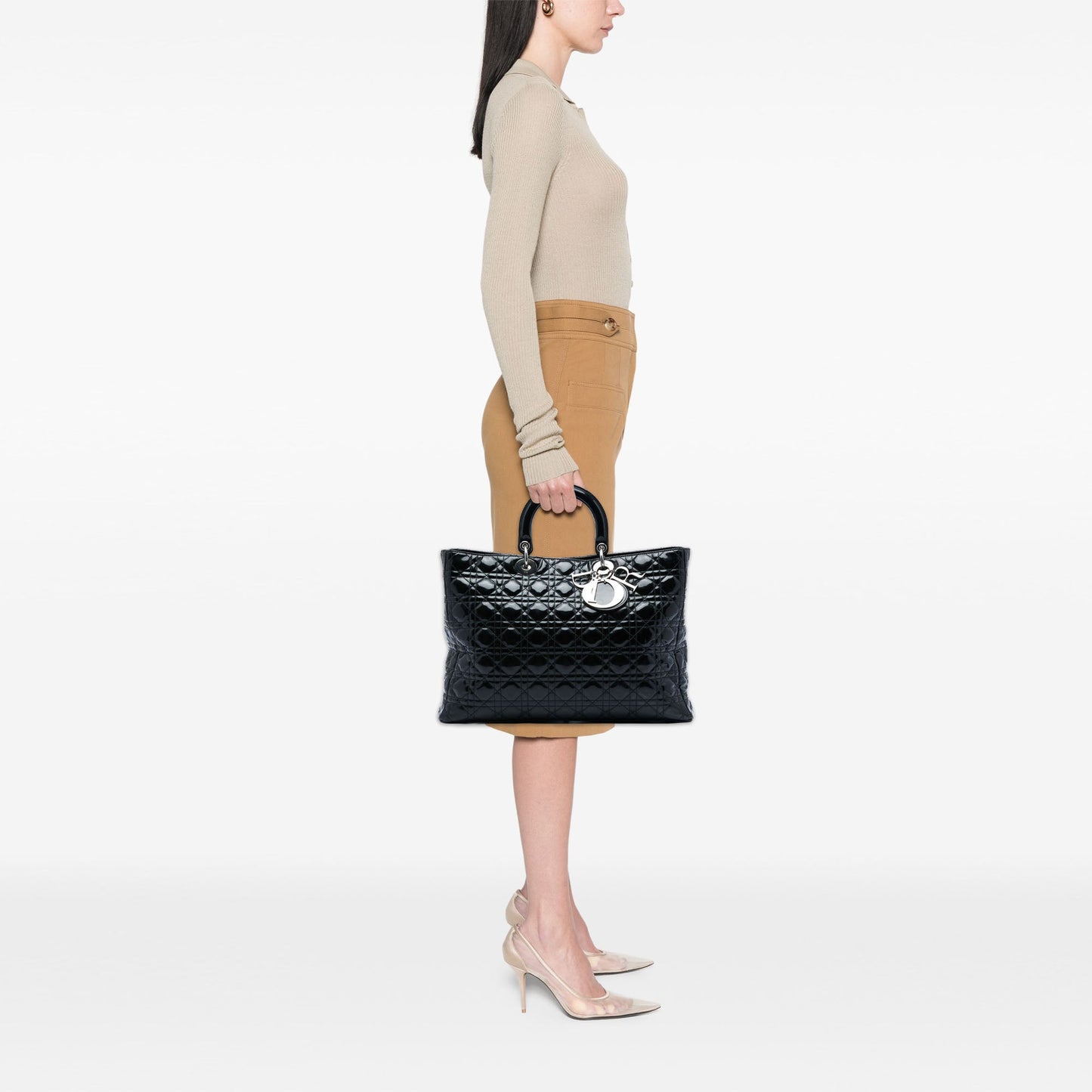 Dior Extra Large Patent Cannage Lady Dior