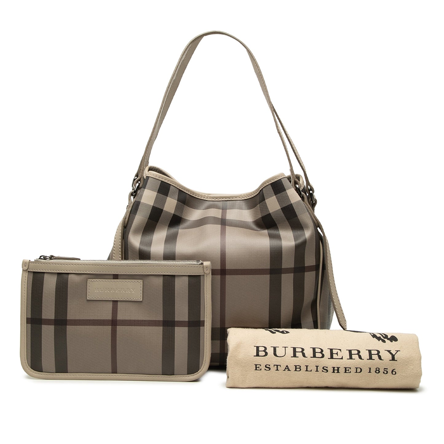 Burberry Small Smoke Check Coated Canvas Canterbury Tote