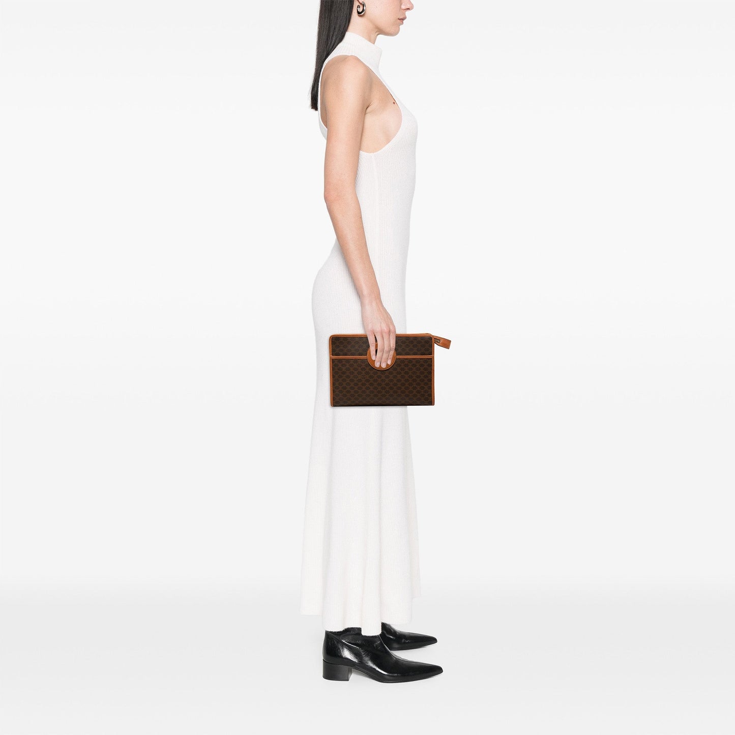 Celine Macadam Coated Canvas Clutch