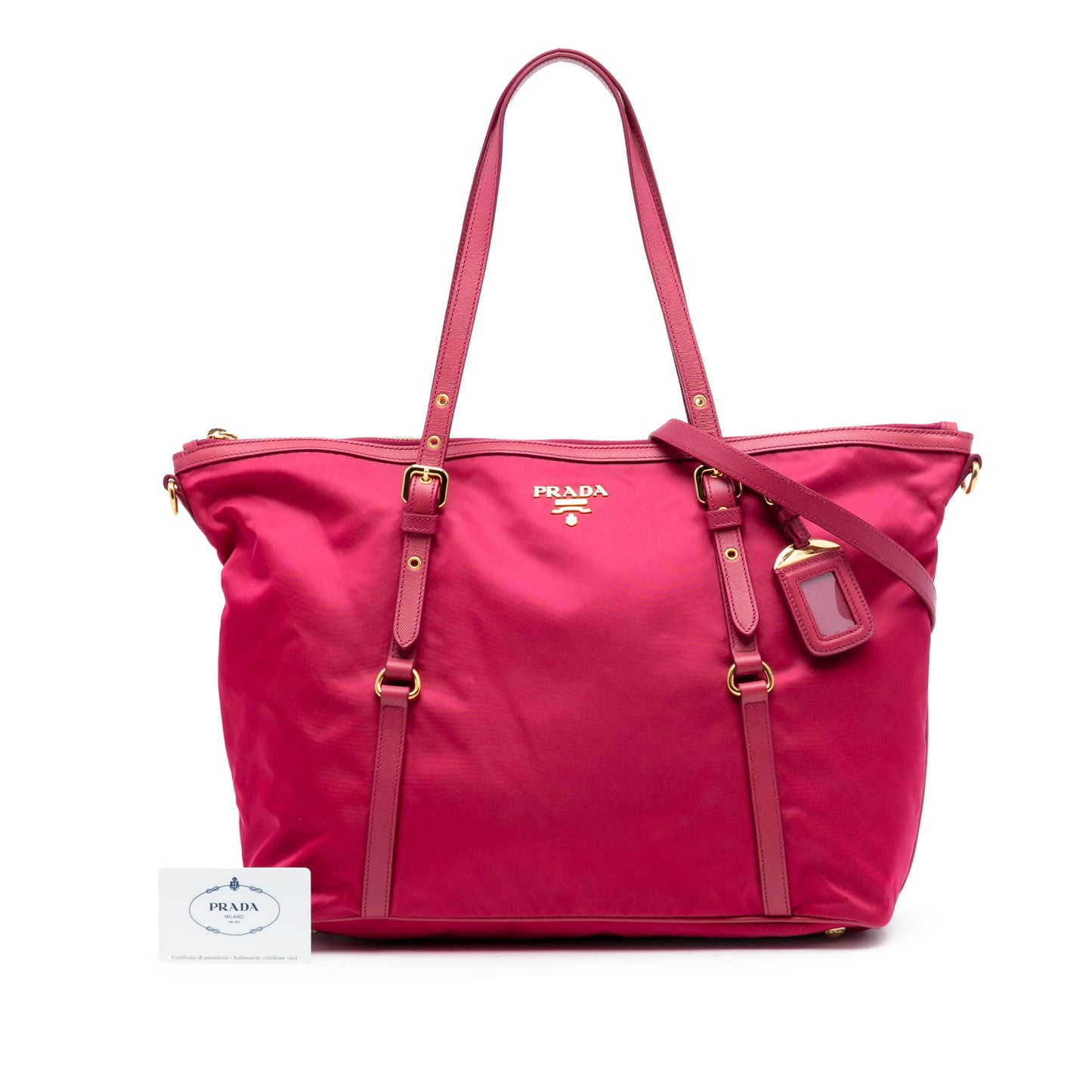 Prada Saffiano Trimmed Tessuto Satchel