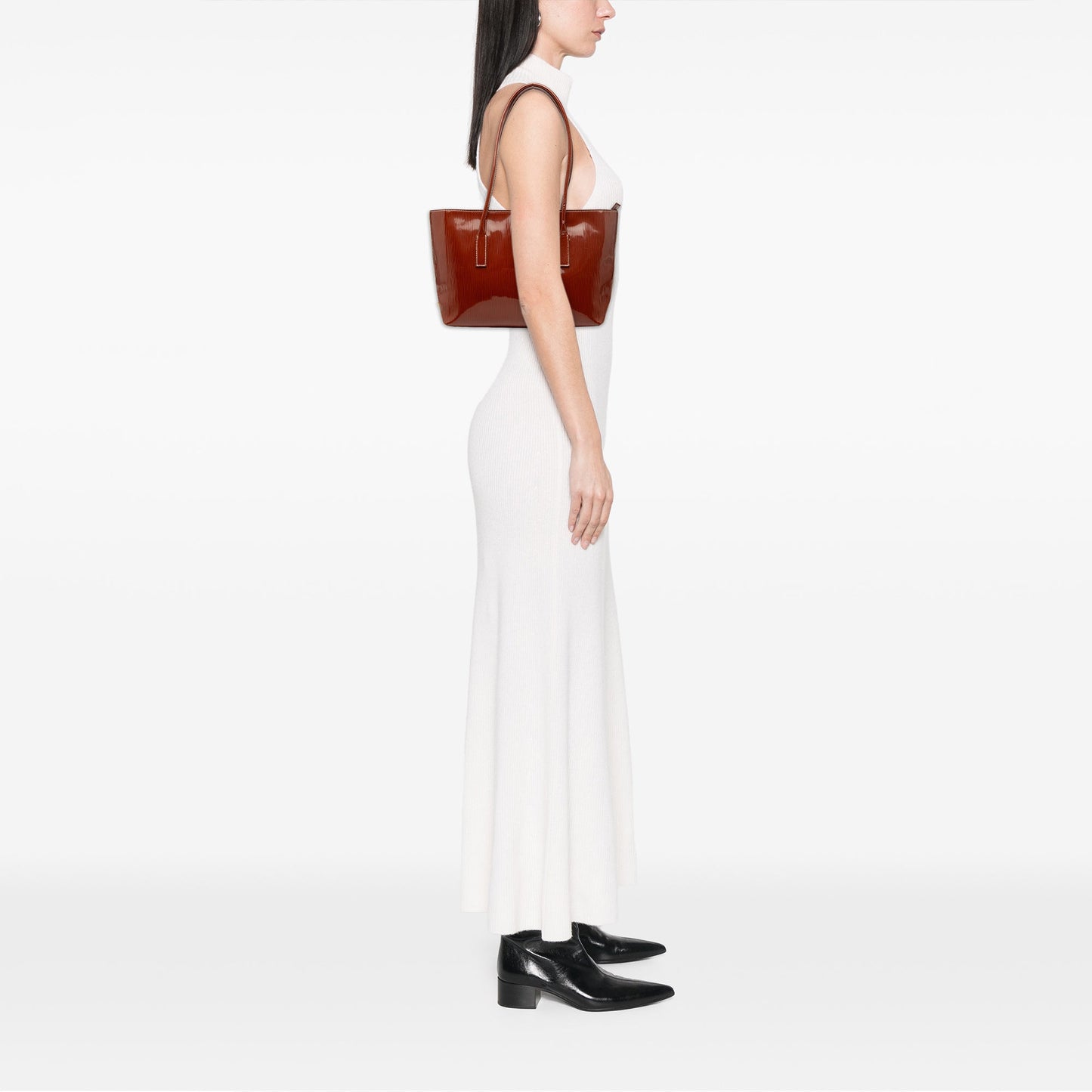 Textured Patent St Grana Paglia Tote