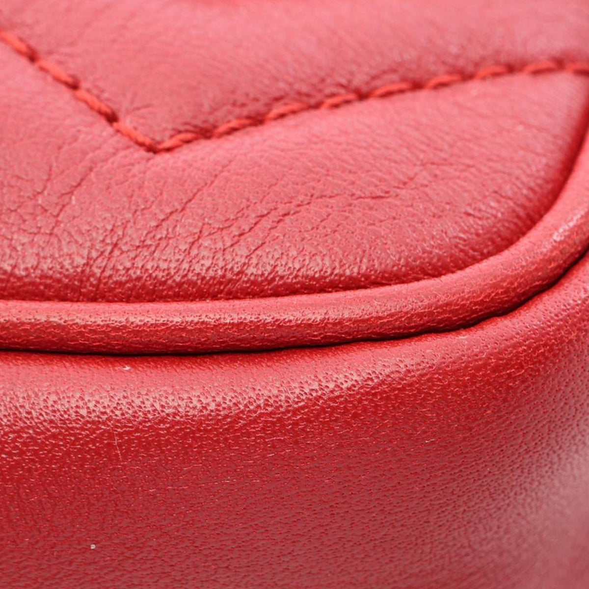 Gucci Mini GG Marmont Matelasse Leather Flap Crossbody — Red