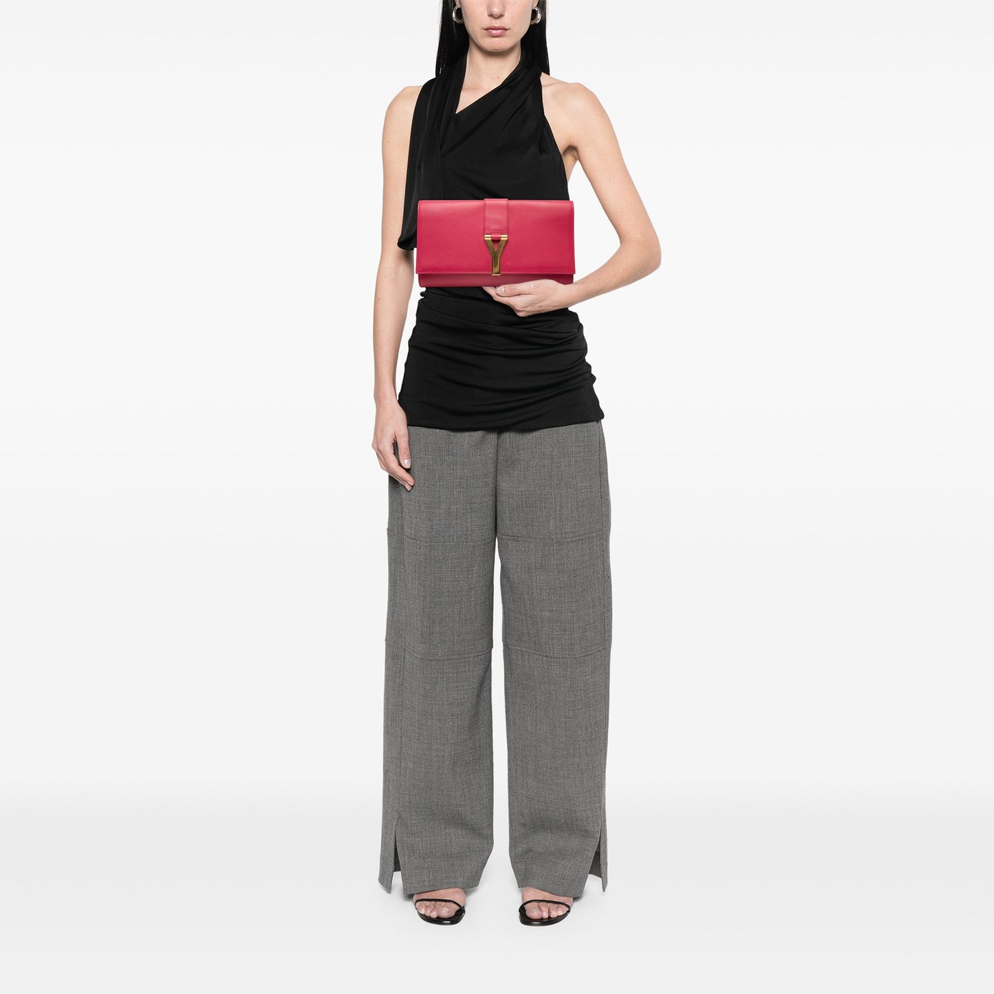 Saint Laurent Leather Chyc Ligne Clutch