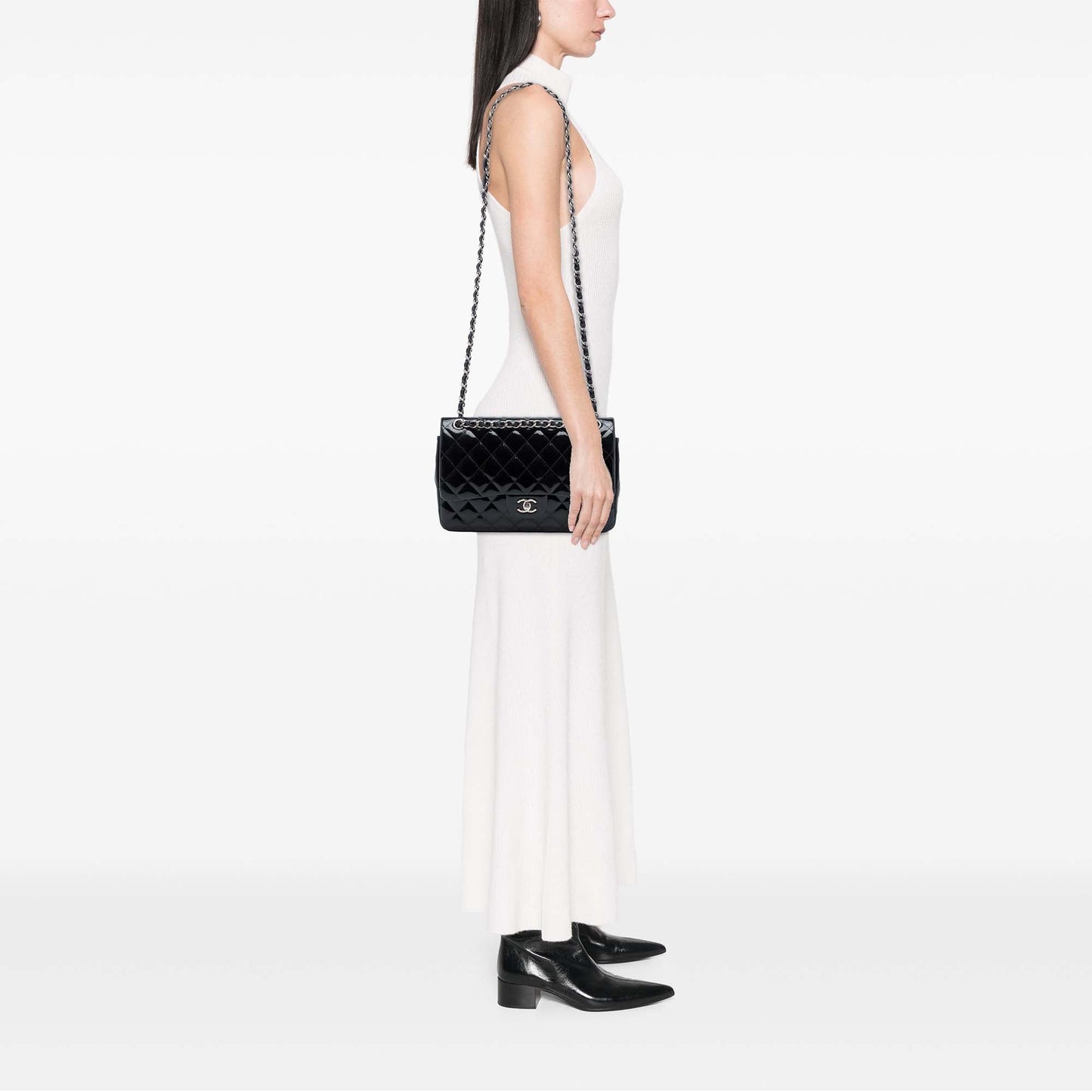 Chanel Jumbo Classic Patent Double Flap