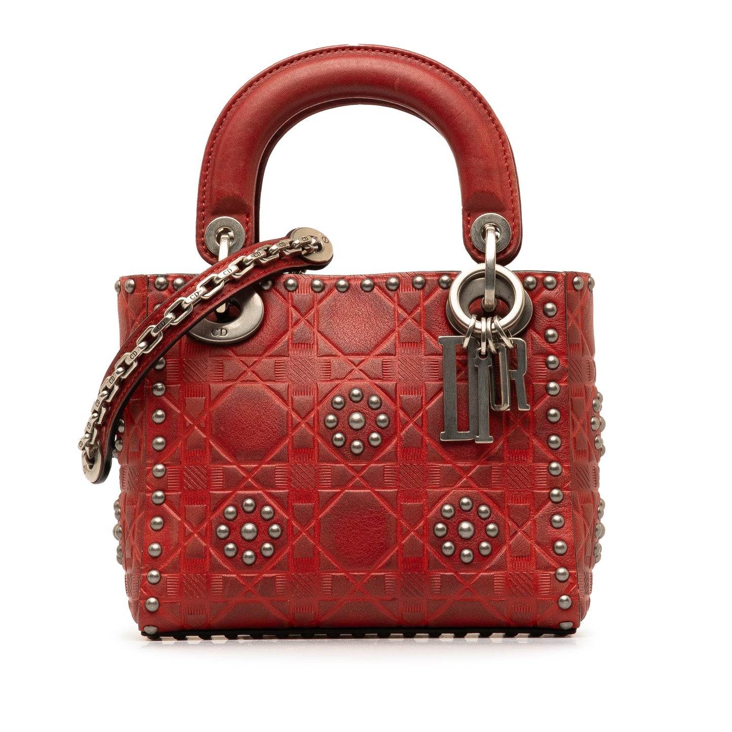 Dior Mini Embossed Calfskin Cannage Studded Flower Lady Dior