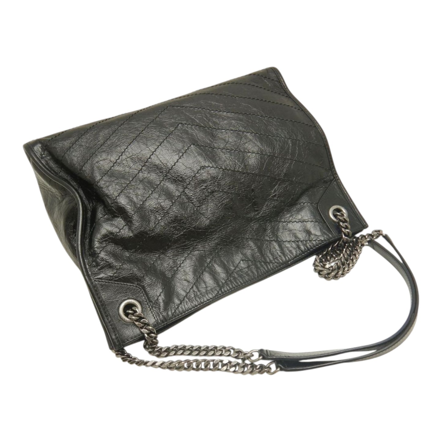 Saint Laurent Medium Crinkled Calfskin Monogram Niki Shopper Tote