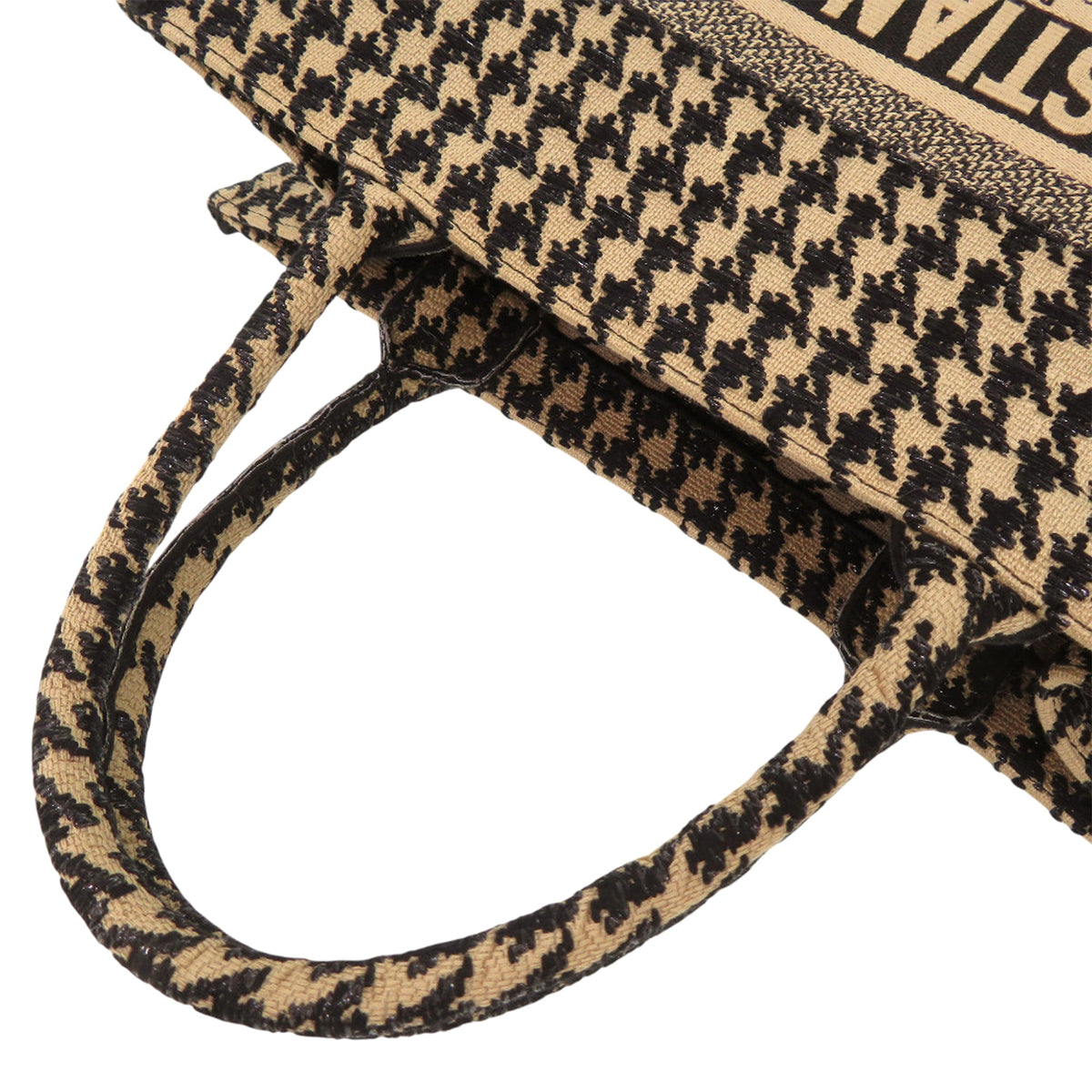 Dior Medium Embroidered Canvas Houndstooth Book Tote