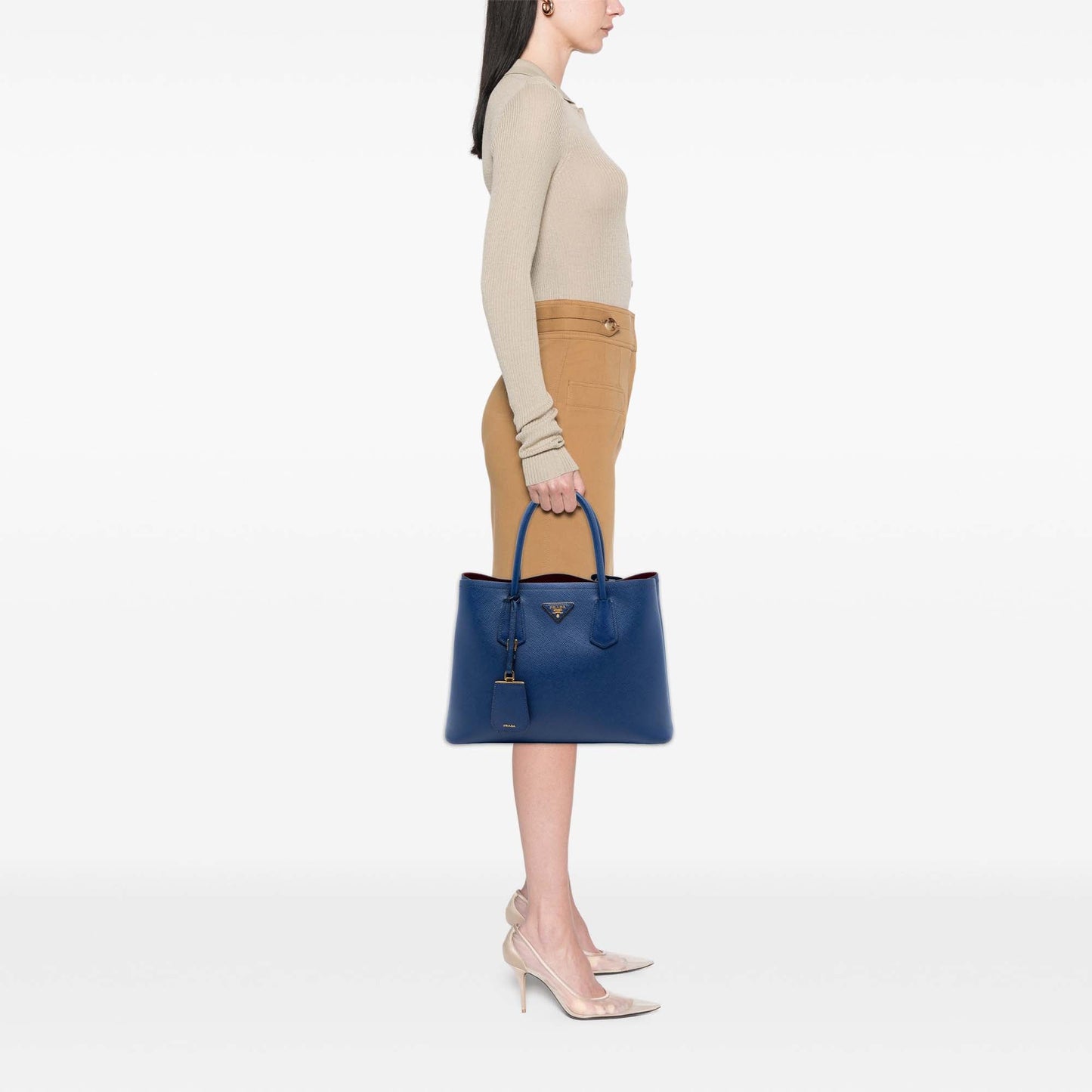 Prada Medium Saffiano Cuir Double Satchel