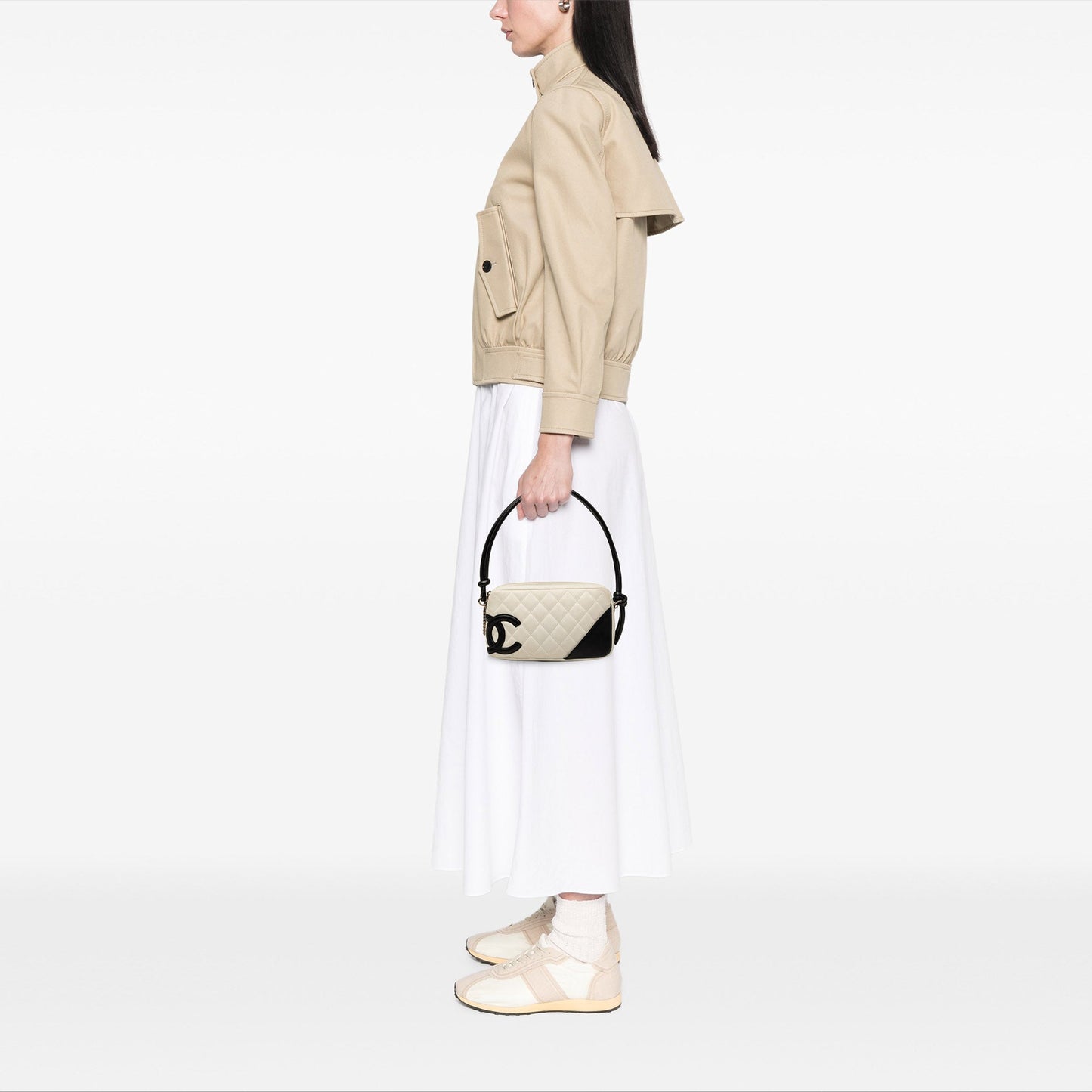 Chanel Quilted Lambskin Cambon Ligne Pochette