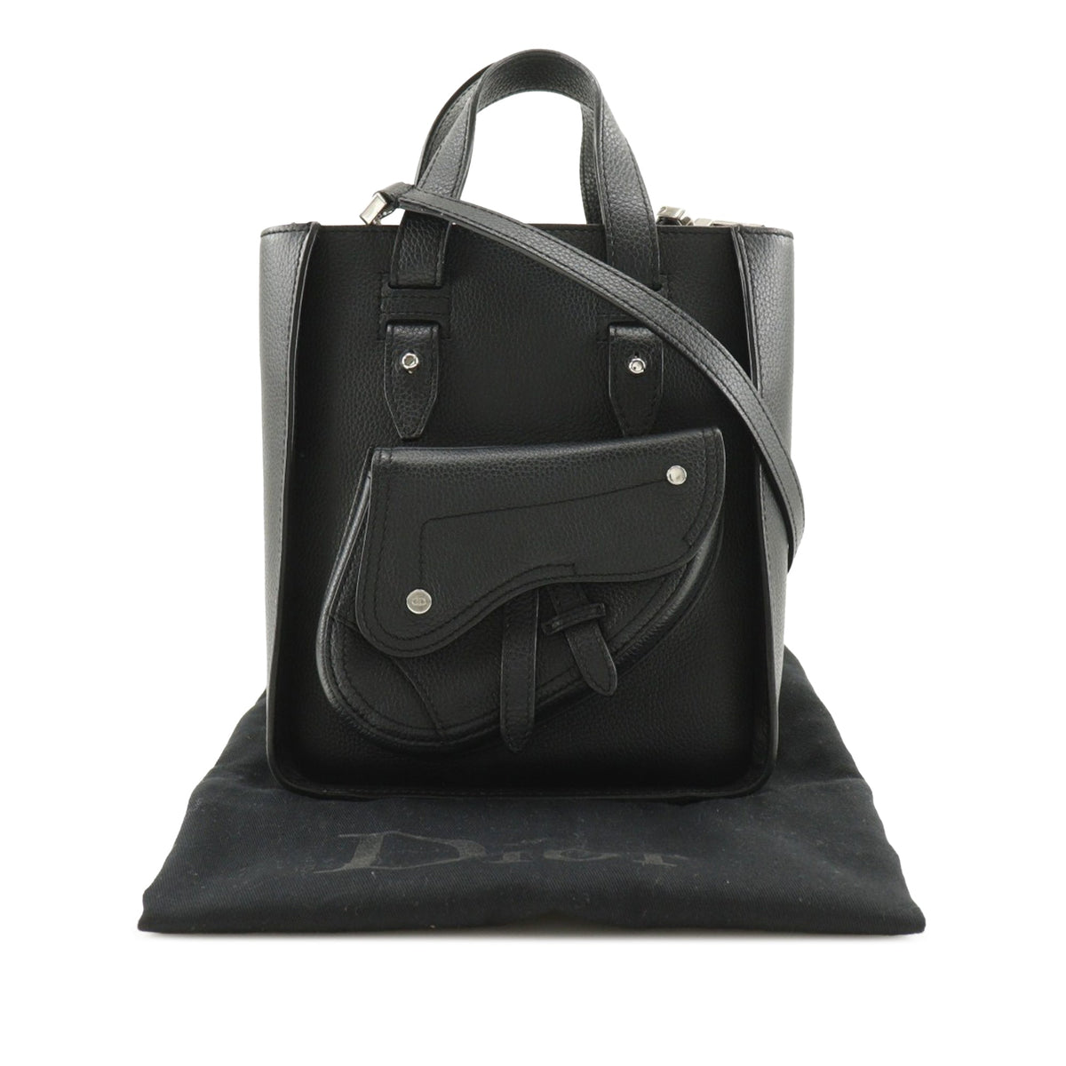 Dior Mini Grained Calfskin Saddle Tote