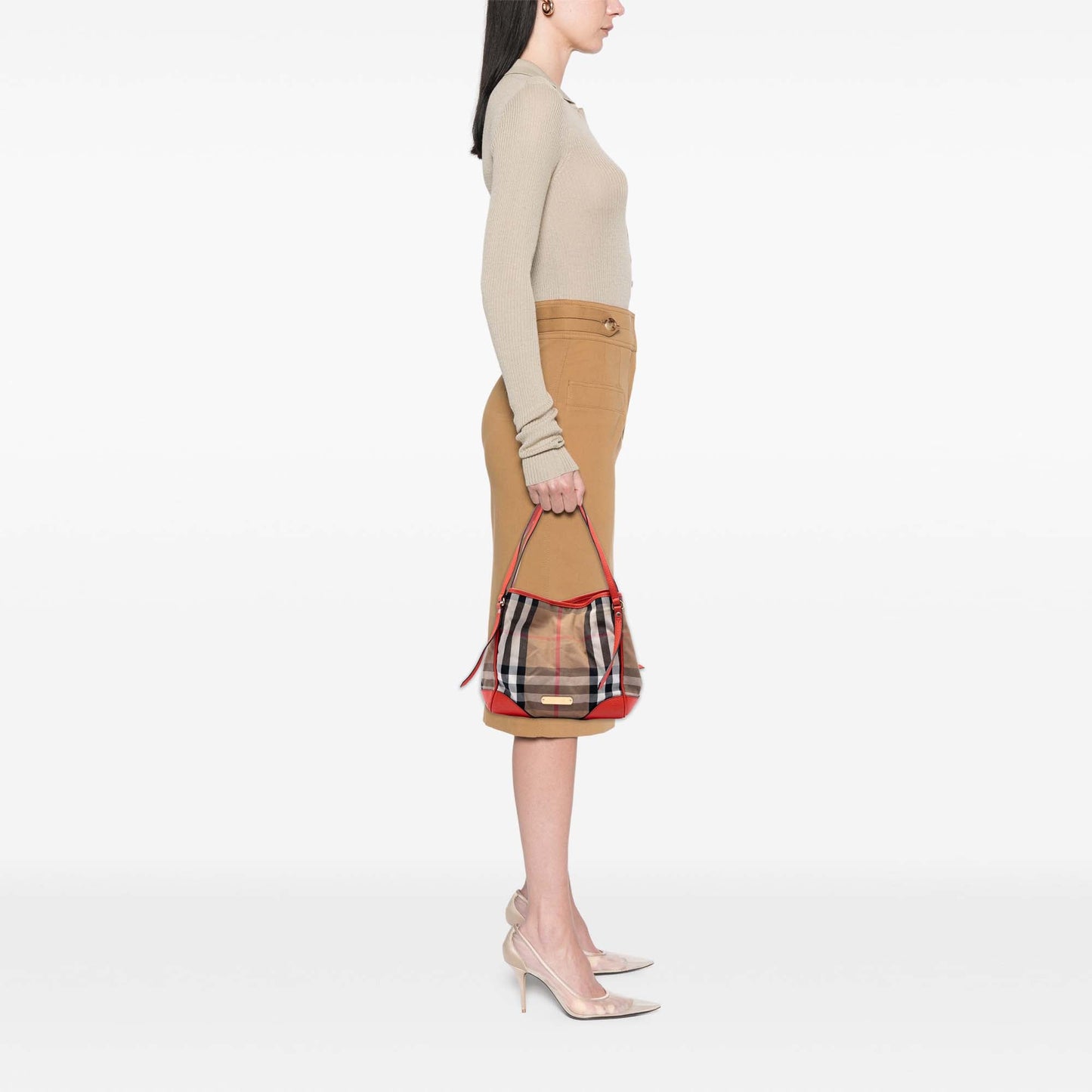 Burberry Small House Check Canvas Bridle Canterbury Tote