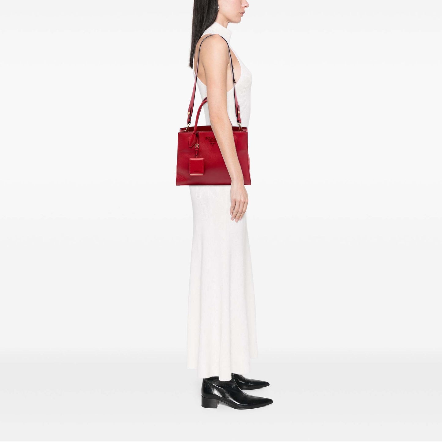 Prada Medium Saffiano Cuir Monochrome Top Handle Tote