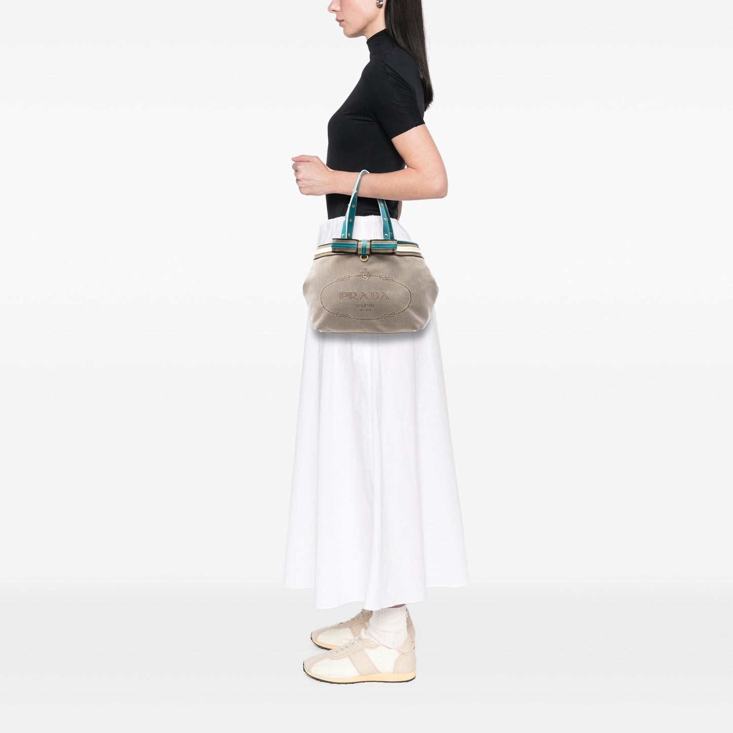 Prada Canvas Canapa Logo Tote