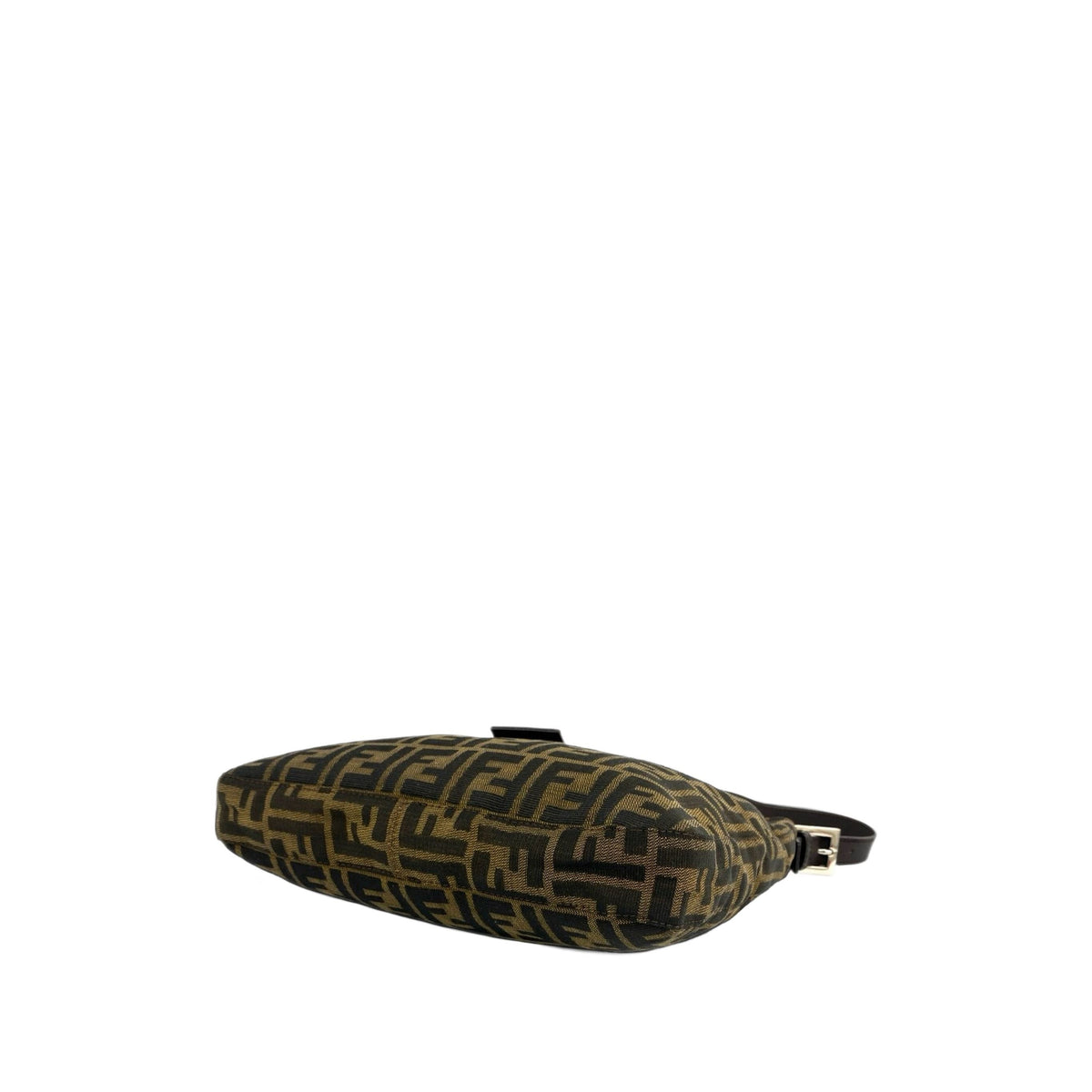 Fendi Zucchino Canvas Shoulder Bag — Brown