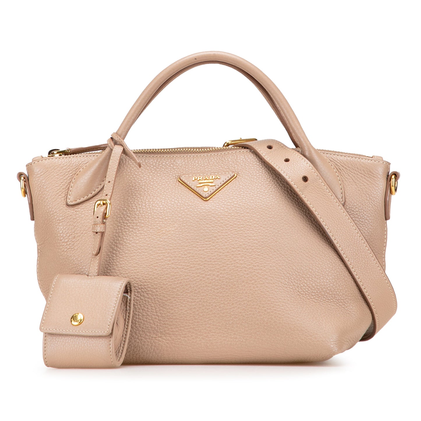 Prada Vitello Daino Zip Top Satchel