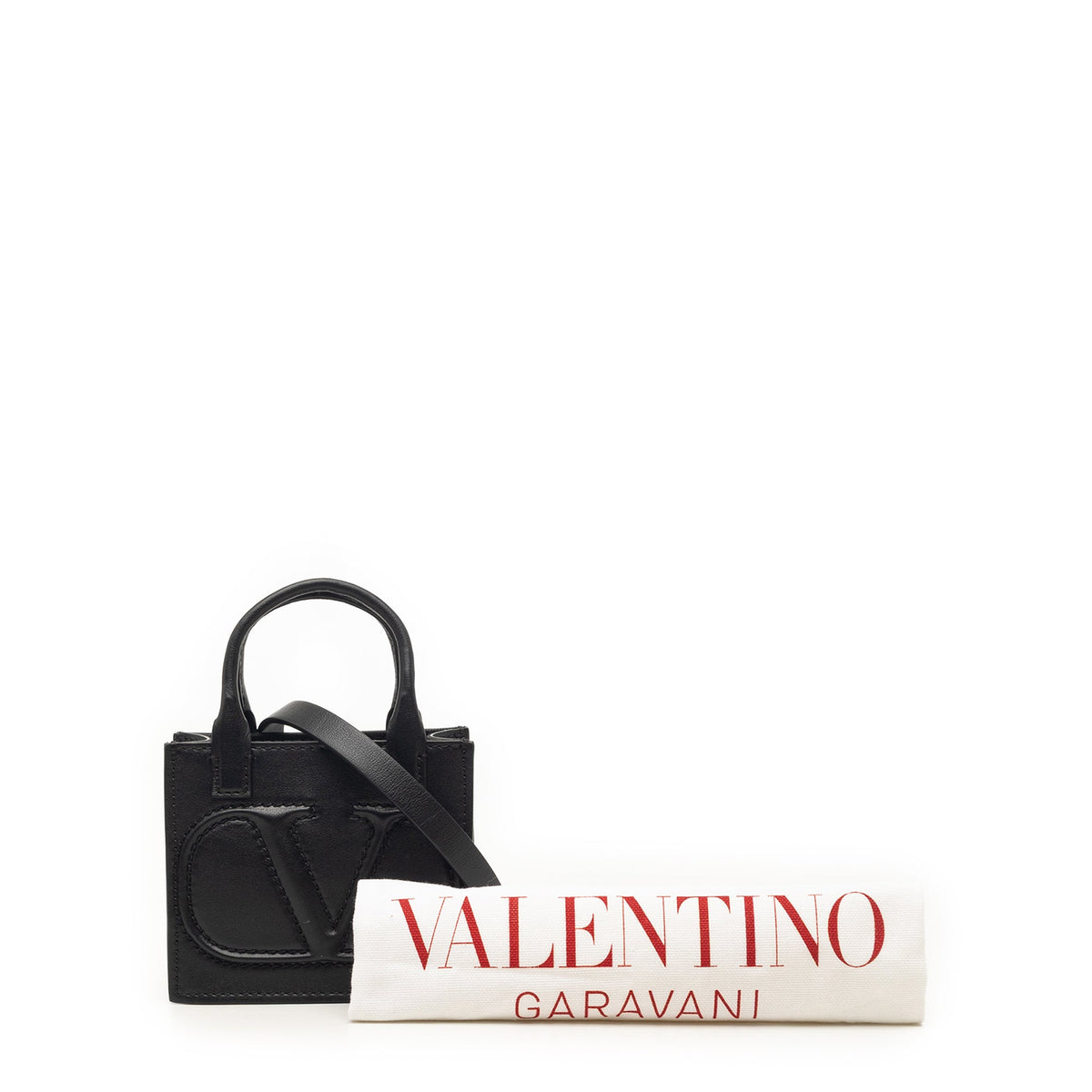 Valentino Mini Leather VLogo Walk Tote