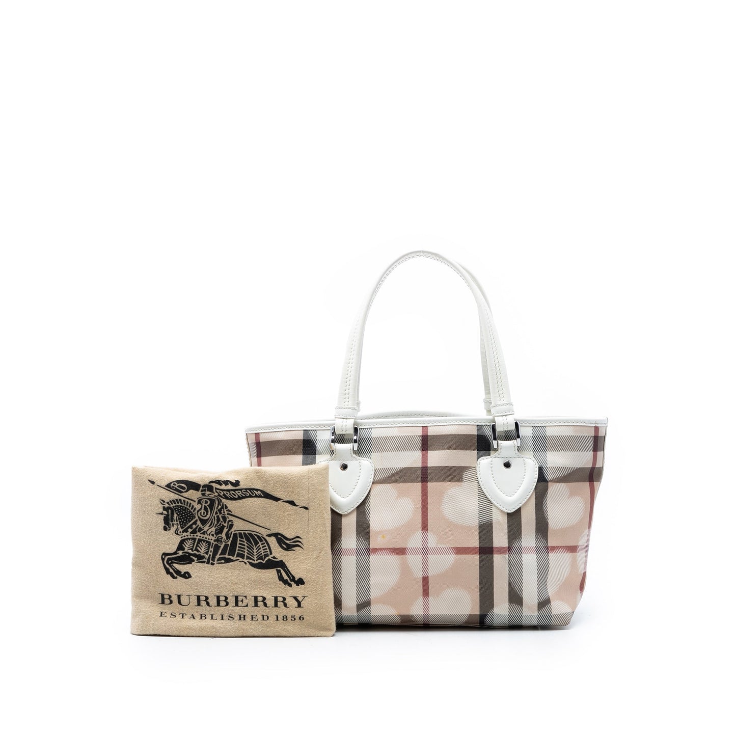 Burberry House Check Coated Canvas Hearts Tote